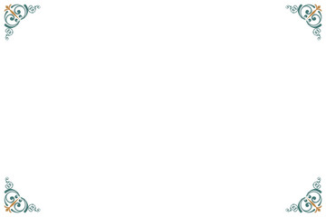 Elegant Gold and Green Flourish Border Frame for Certificate, menu or Diploma. 1324