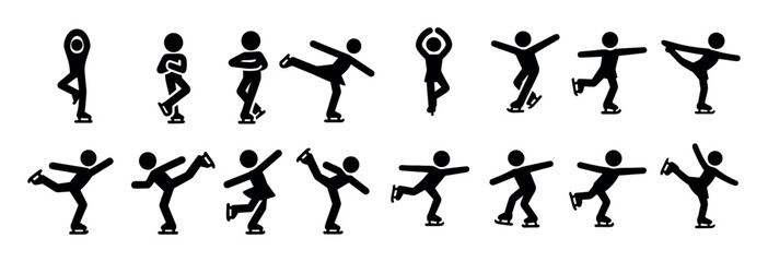 Naklejka premium Figure Skating Icons