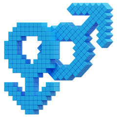 Fototapeta premium 3D Pixel Gay Icon