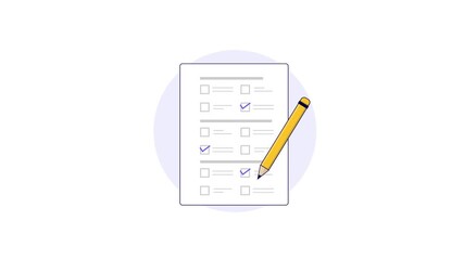 4k Survey or Exam Concept Animation Video