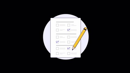 Survey or Exam Concept Animation Video - Transparent