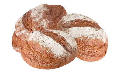 rustic dark bread loaves dusted with flour, showcasing traditional baking, artisanal quality, and comfort food appeal ideal for culinary and bakery visuals
