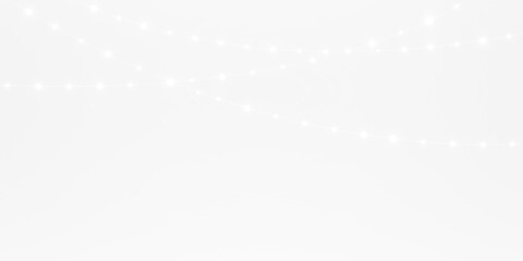 Luminous golden Christmas light garland PNG overlay for elegant holiday designs on a transparent background.