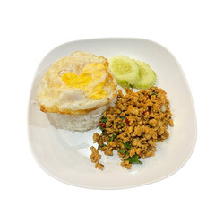 Stir-fried basil with fried egg-1