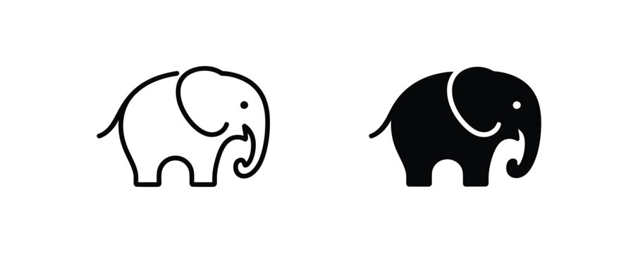 Adorable elephant icon set, perfect for adding a touch of whimsical charm to your designs, use these cute animal illustrations to add a playful feel for branding and creative projects