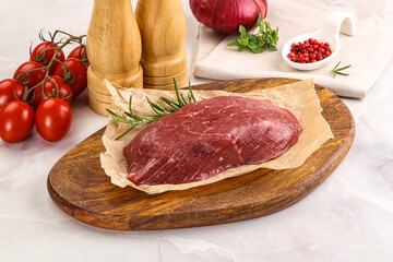 Raw beef meat uncocked steak