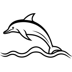 Obraz premium Dolphin jumping over the water waves on transparent background