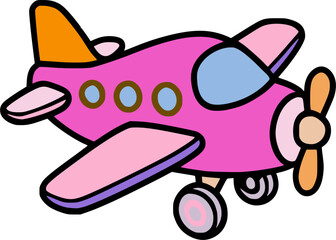 Bright cartoon air vehicles. Fun transport illustration for kids design.