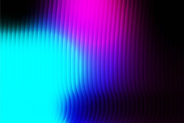 Abstract vertical stripes of vibrant cyan magenta and blue light effects isolated on white background