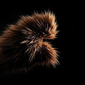 A dense, swirling formation of sharp projectiles resembling a hostile cloud moving quickly across a dark background, illustrating aggressive speed ,pointed ,motion ,cloud