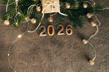 2026 text background. New year and business concept strategy.