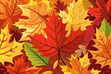 Obraz premium Vibrant Autumn Maple Leaf Pattern Background fall leaves