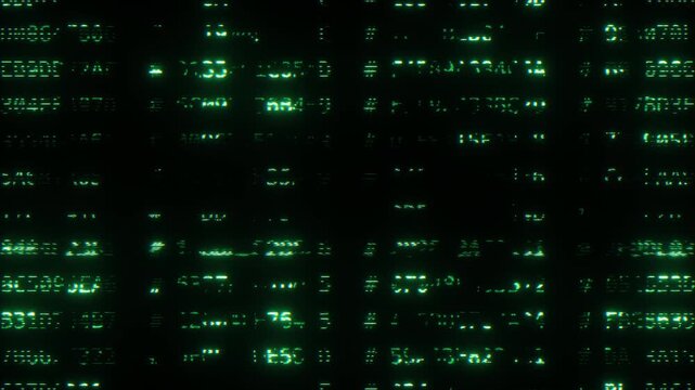 Abstract dynamic animation of digital noise with glitch and distortion effects, 4K digital animation