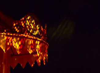 Circus on lights beams for showing presentation.