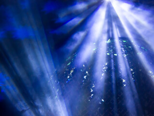 Stage spotlights. Lights beams for showing presentation.