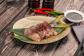 Raw yellowtail fresh fish sashimi