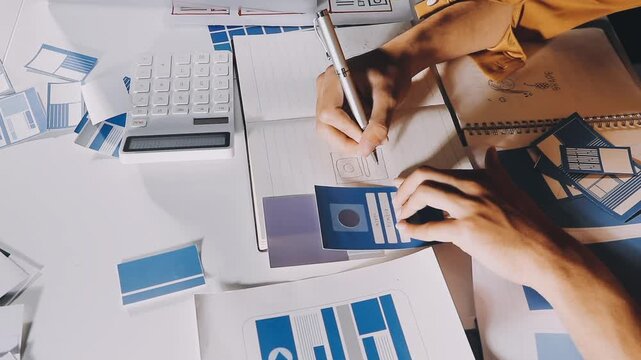 team of UI UX web designer are working together to develop mobile responsive websites with UI UX front end designer previews