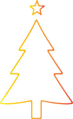 Fototapeta premium Set of festive illustrations including a ribbon-style Christmas tree, colorful string lights, and a gift bag with presents. Ideal for seasonal cards and holiday designs