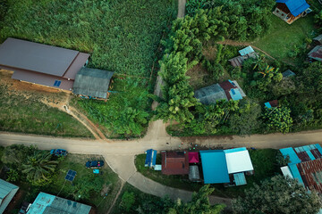 The beautiful landscape of green rice terraces in Bali, Indonesia, and rice fields in Thailand showcases stunning Asian nature and agriculture