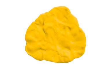 Yellow clay texture on transparent background.