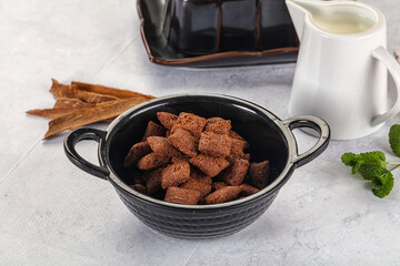 Dry sweet chocolate ceral flakes