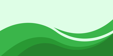 Abstract background with green curves elements. Green simple geometric vector illustration. Wave layout banner business concept.
