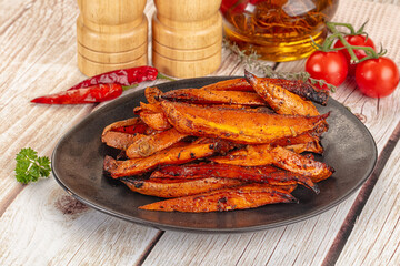 Homemade cuisine - baked sweet batat