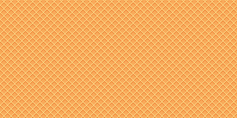 Waffle abstract background with rhombus elements. Simple yellow art vector illustration. Sweet dessert banner business concept.