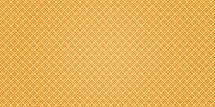 Waffle abstract background with rhombus elements. Simple yellow art vector illustration. Sweet dessert banner business concept.