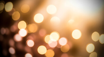 Golden and pink bokeh lights abstract background soft focus image