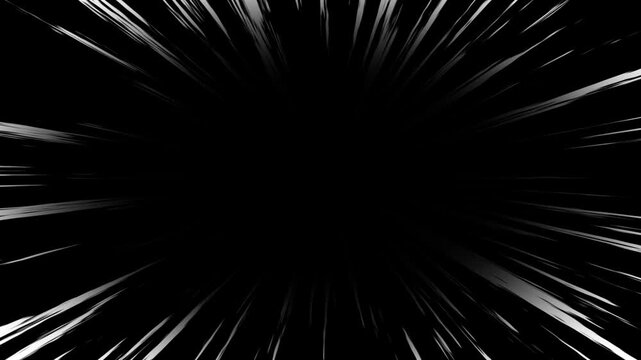 Anime speed line background animation on black and green screen. Radial Comic Light Speed Lines Moving. Velocity Lines for Flash Action Overlay