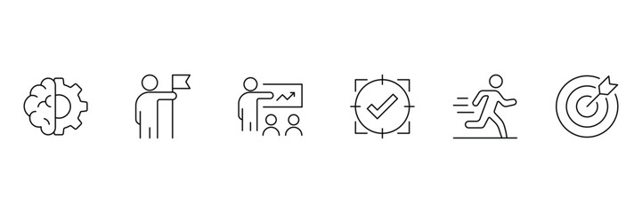 Upskill line Icons. Team Development Icons. Including training, learning, development, knowledge, growth, course and more. Vector illustration.