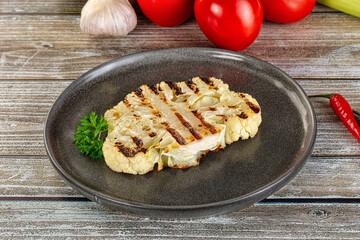 Vegan grilled cauliflower cabbage steak