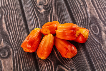 Red sweet juicy tropical red jackfruit