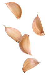 scattered garlic cloves enhancing culinary dishes, perfect for cooking blogs or recipe illustrations, showcasing health benefits and savory flavors for gastronomic adventures