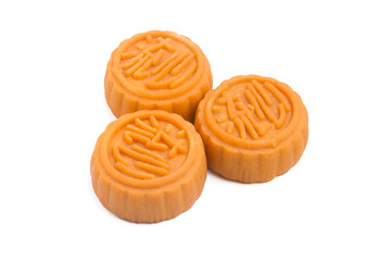 Chinese mooncakes on a white background