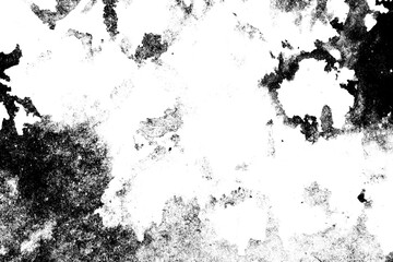 Abstract grunge black and white distressed texture torn material dots transparent crumpled industrial overlay background