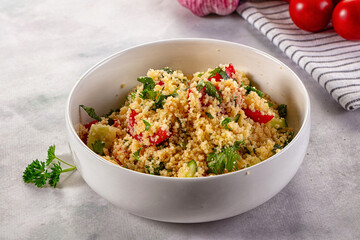 Cous cous with vegetables tabulle
