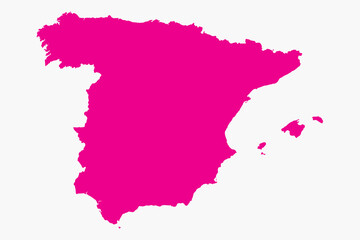 Obraz premium Vector graphic artwork suitable for print and web containing flat detailed map of SPAIN