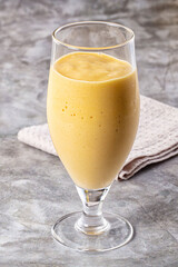 Sweet mango smoothie dessert glass