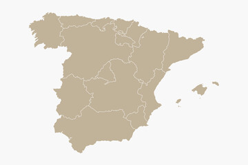 Obraz premium Vector graphic artwork suitable for print and web containing flat detailed map of SPAIN
