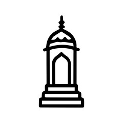 Islamic mosque tower outline illustration
