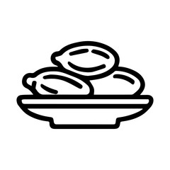 Dates on plate outline  illustration