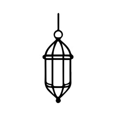 Minimal Islamic Lantern Line Art