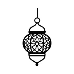 Fototapeta premium Elegant Islamic Lantern Line Art