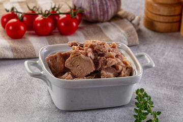 Canned tuna fillet for salad