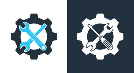 Business communication icon set - Vector icon symbol for website - Icon vector - Blue icon vector - Line and glyph solid icon and logo template