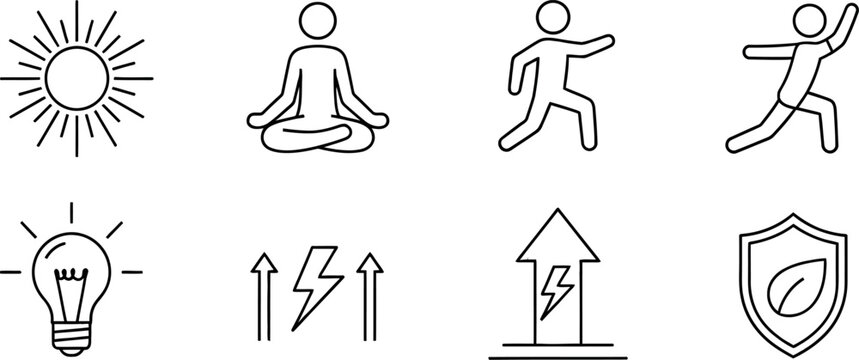 A clean and minimal Blue Monday Special vector line icon set, representing sadness, stress, depression awareness, and emotional wellness concepts. Perfect for illustrating.