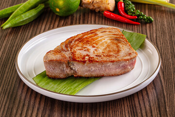 Gourmet fresh roasted tuna steak