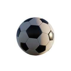 Naklejka premium Classic black and white hexagonal patterned soccer ball isolated on transparent background